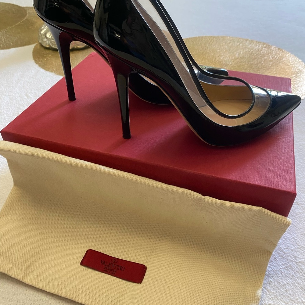 Valentino Glossy Black Stiletto Heels